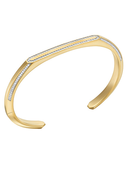 Streamline® Cuff Bracelet, 18k Yellow Gold & Diamonds